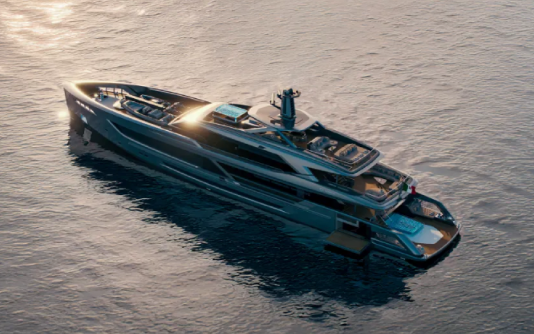 This Stunning 170-Foot Superyacht Features Two Pools and a Split-Level Beach Club