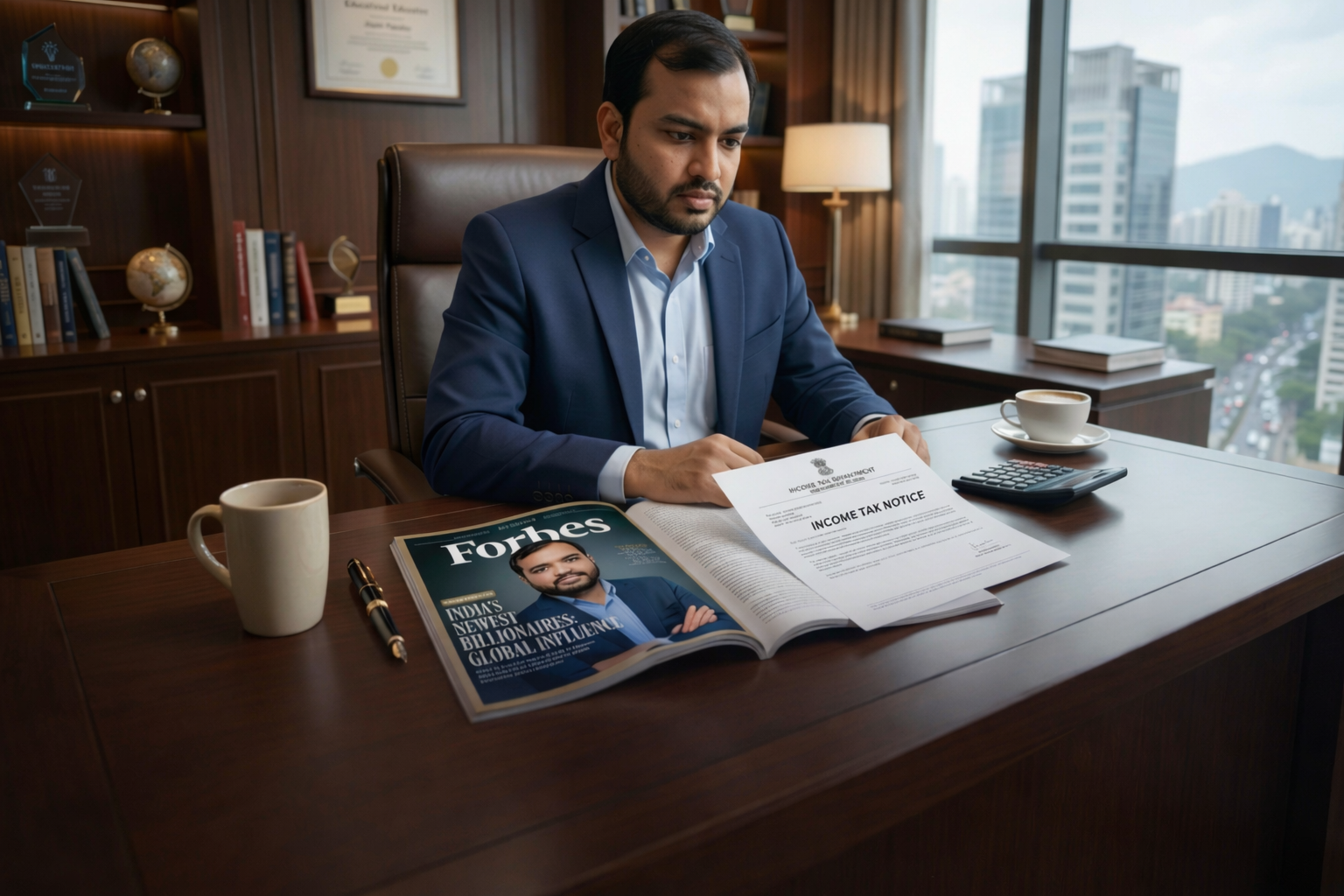 Alakh Pandey with Forbes magazine and notice