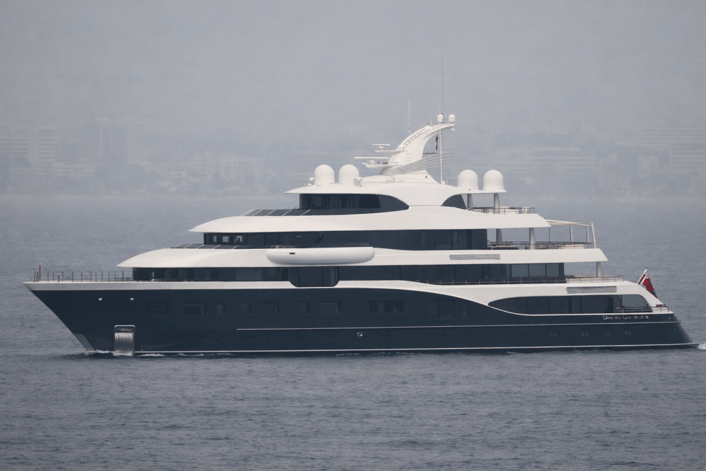 Luxurious superyacht on calm waters