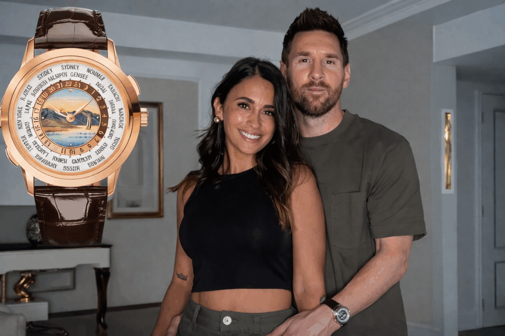 Messi and Antonela in living room