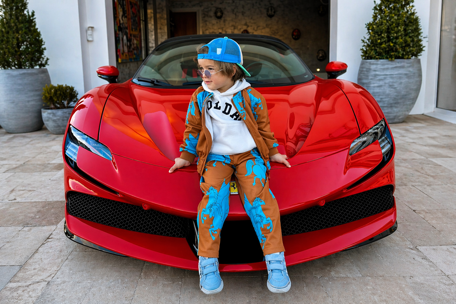 3-Year-Old Child Seen Driving Ferrari SF90 Stradale Viral Video Sparks Safety Debate
