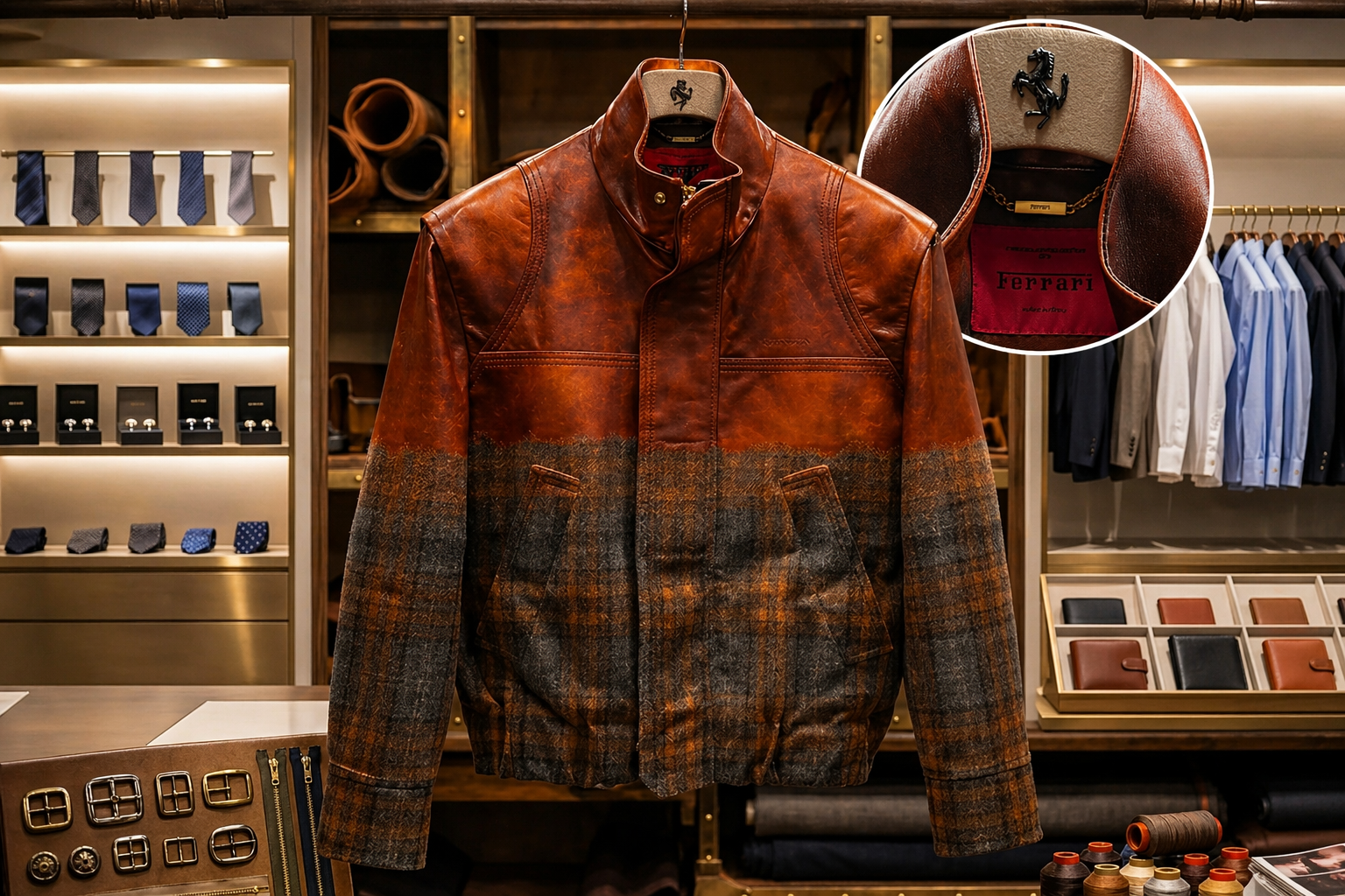 Ferrari Designs a Jacket Blending Leather and Wool A New Era of Luxury Fashion