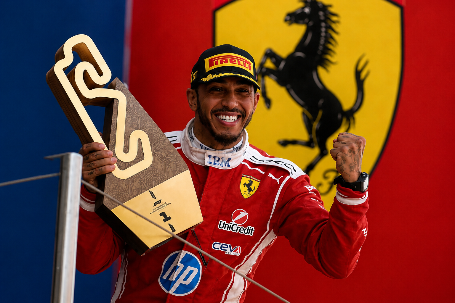 Lewis Hamilton Wins His First Grand Prix with Ferrari