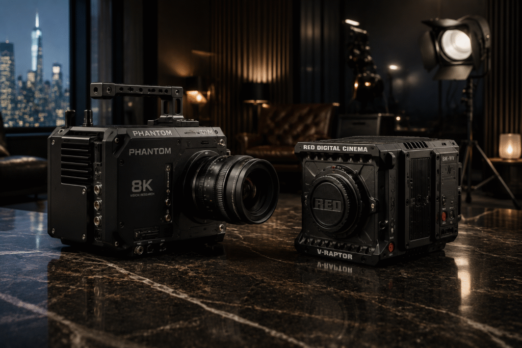 Phantom 8K vs RED RAPTOR cinema camera billionaire
