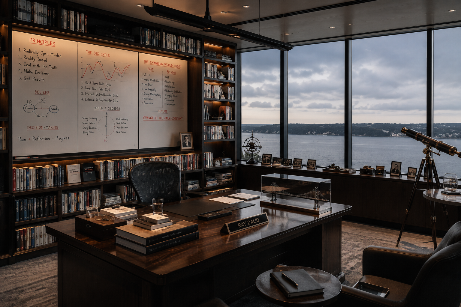 Ray Dalio office setup investment environment