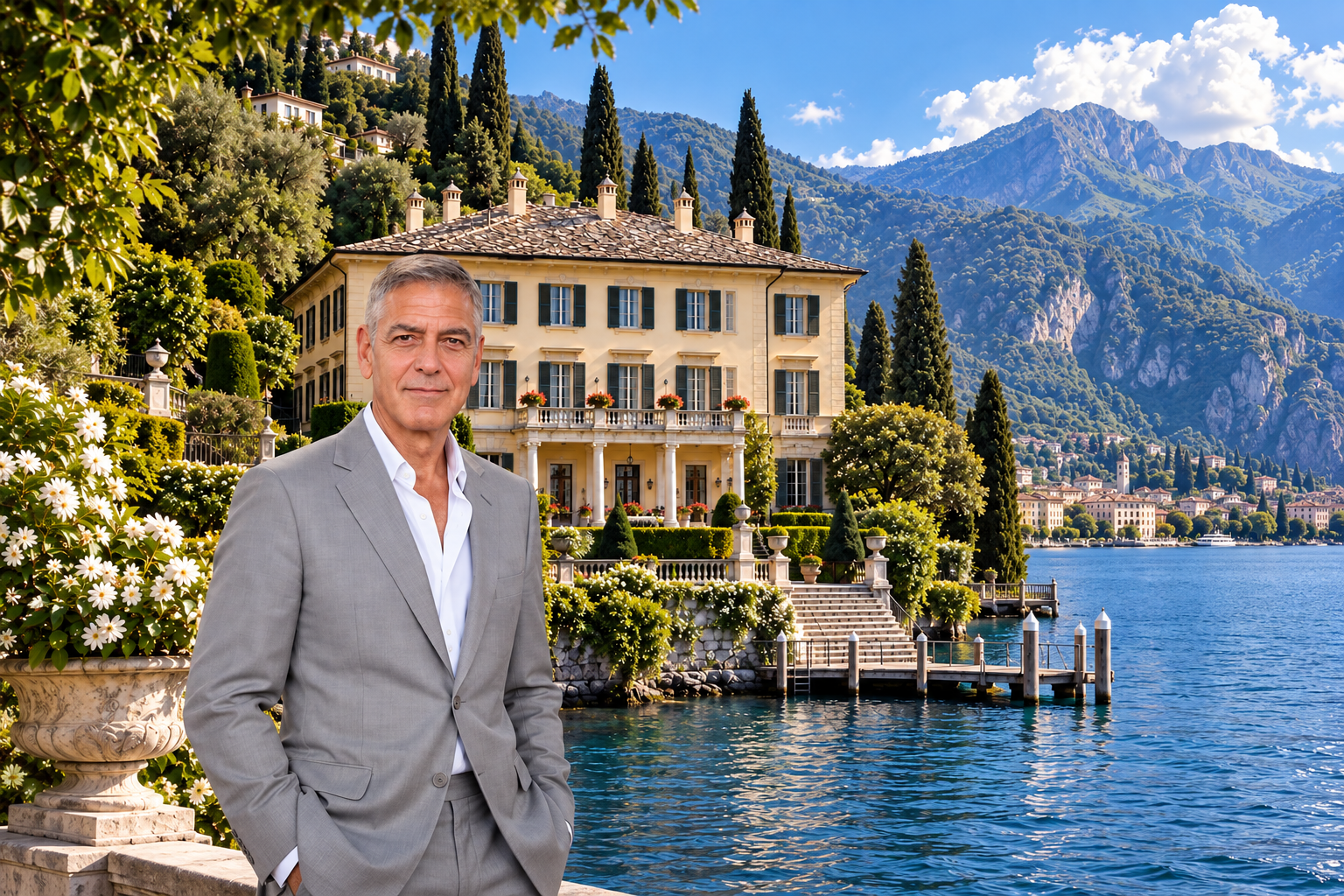 Inside George Clooney's $100 million historic 18th-century villa on Lake Como, Italy