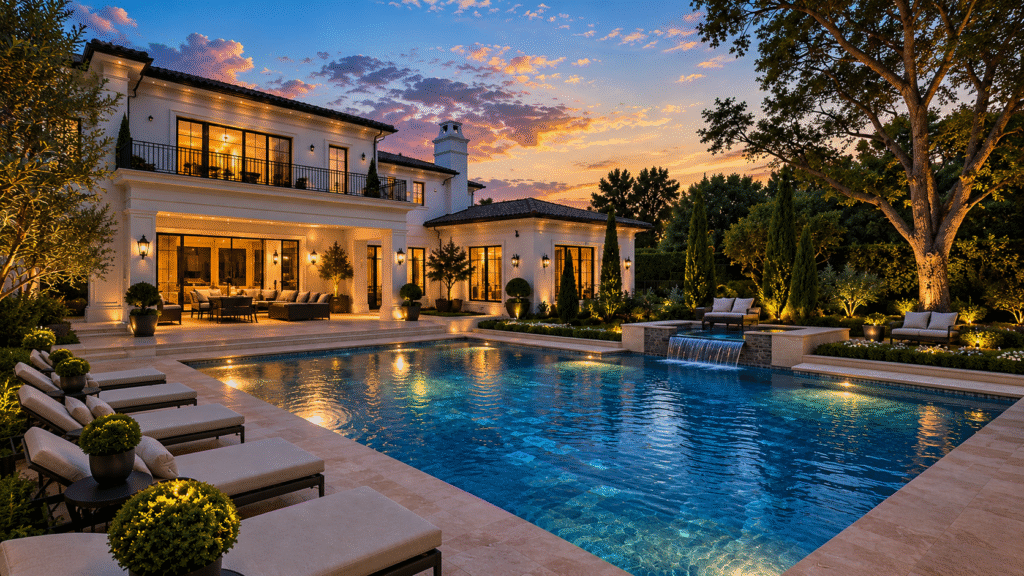 Manicured Grounds, Covered Terraces, and a Statement Pool