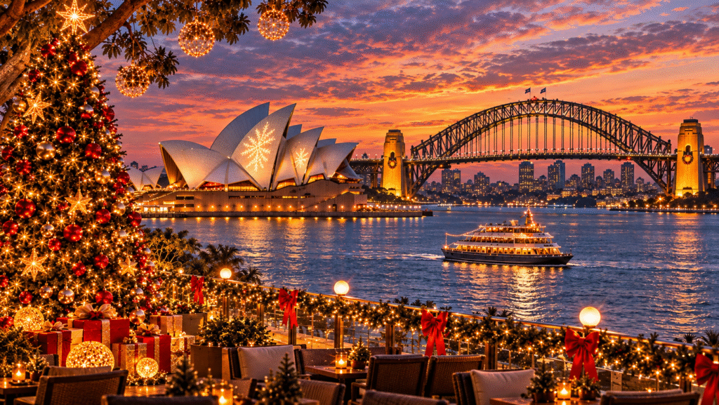 The Harbour Architecture and Summer Christmas in Sydney