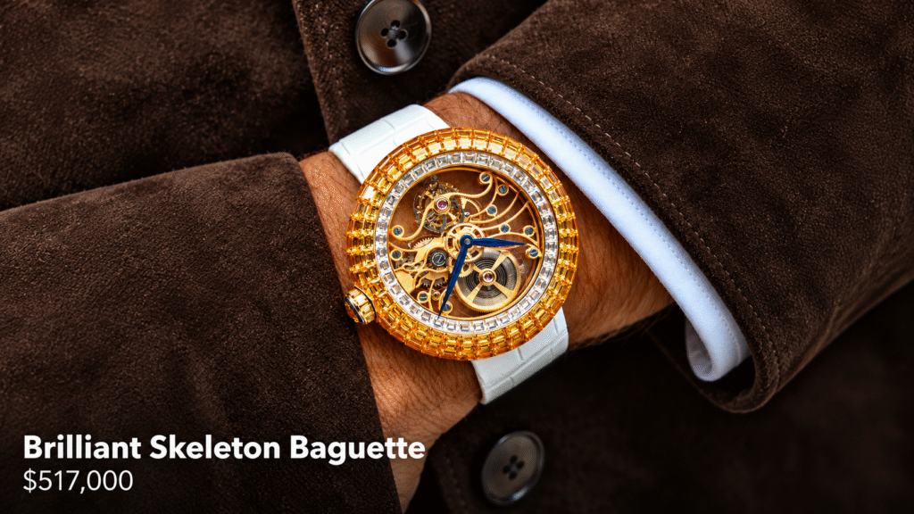 Brilliant Skeleton Baguette Watch
