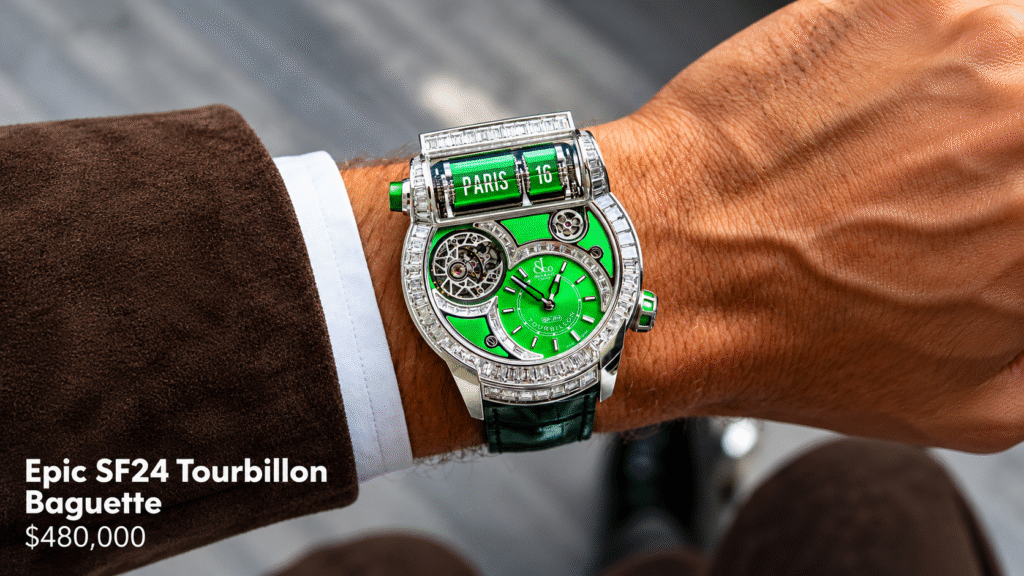 Emerald Baguette Tourbillon Wristwatch