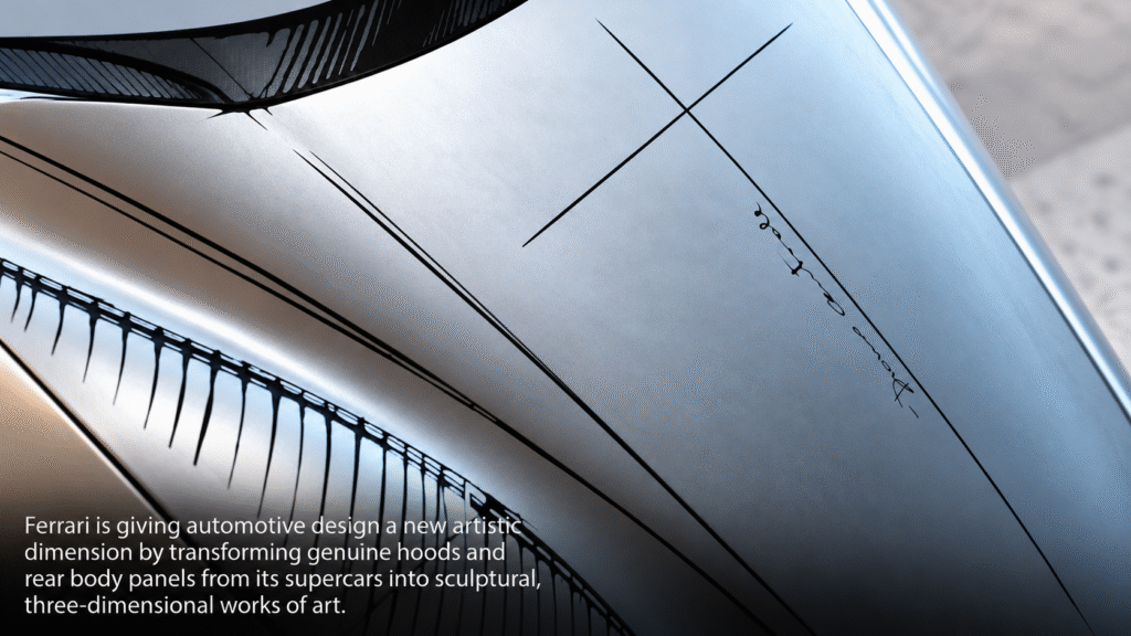 Ferrari’s Artistic Metallic Sketch Panel