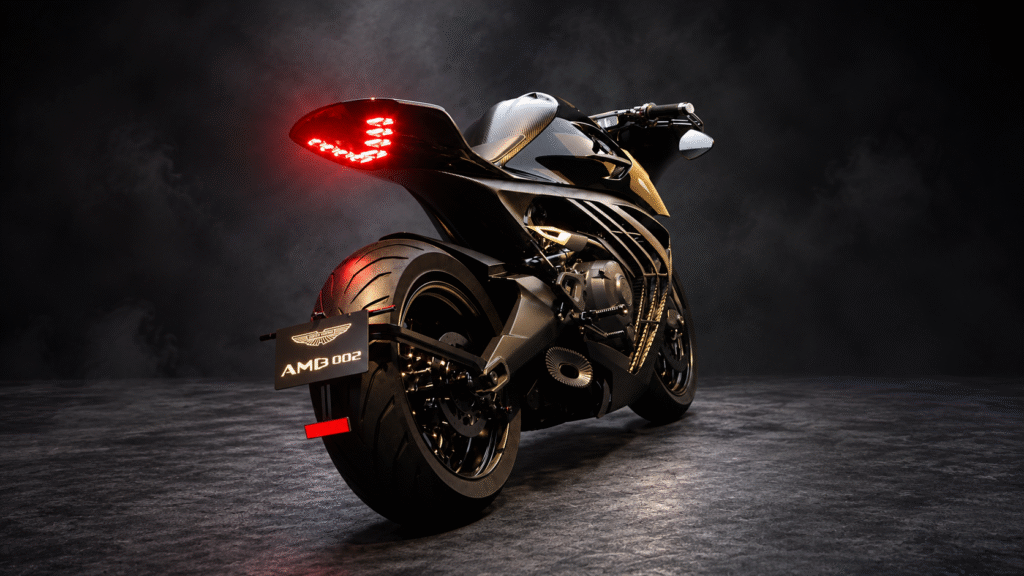Futuristic AMB 002 Motorcycle in Smoke