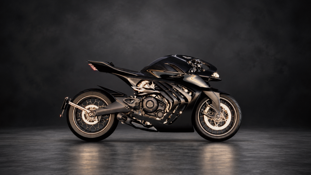 Futuristic Black Hyperbike Studio Portrait