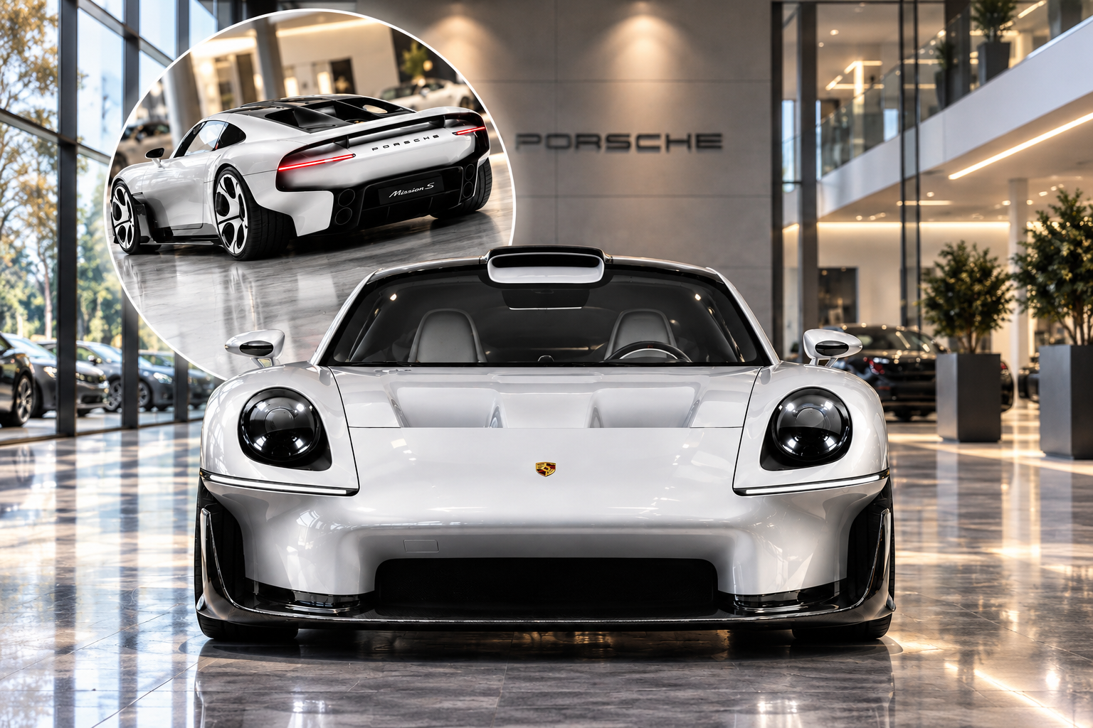 Futuristic Porsche Concept in Showroom