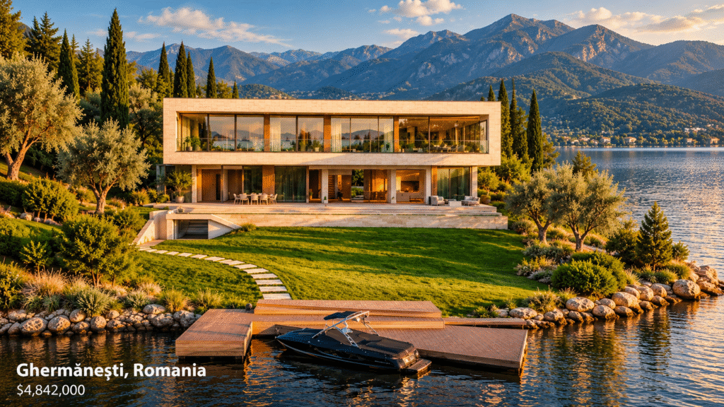 Golden-Hour Lakeside Villa Retreat
