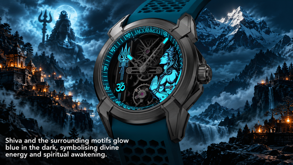 Luminous Shiva Watch in Himalayan Night