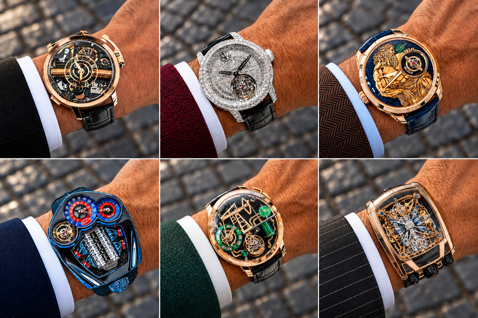 Luxury Watch Collection on Cobblestones