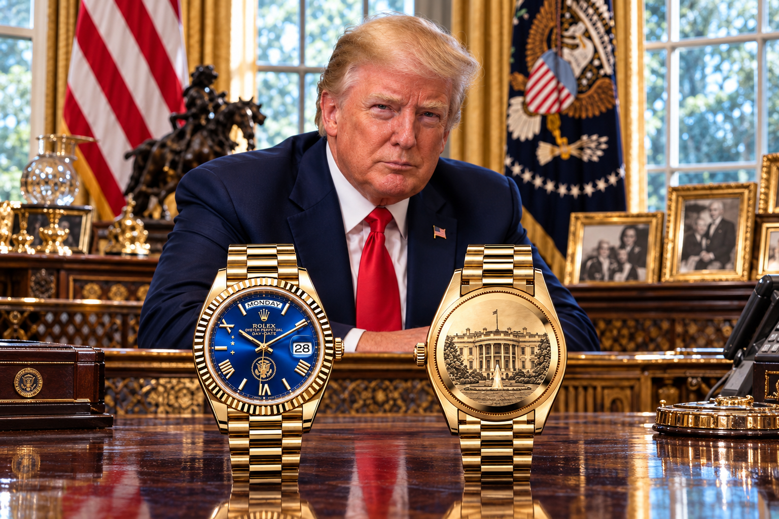 Presidential Office with Gold Rolex Watches