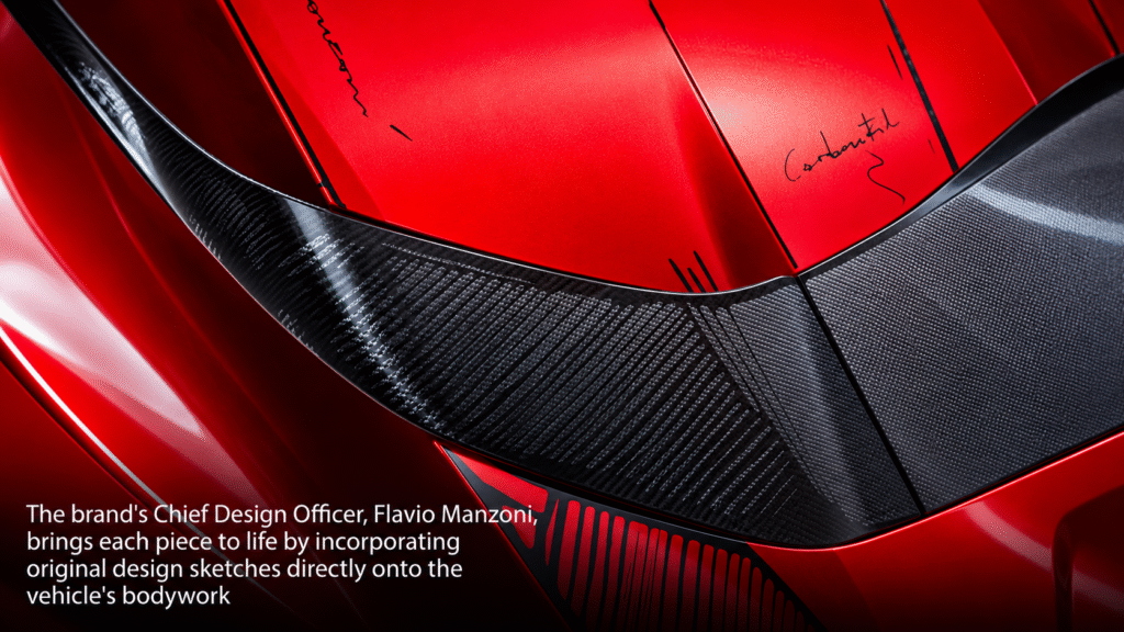Red Supercar Carbon-Fiber Detail