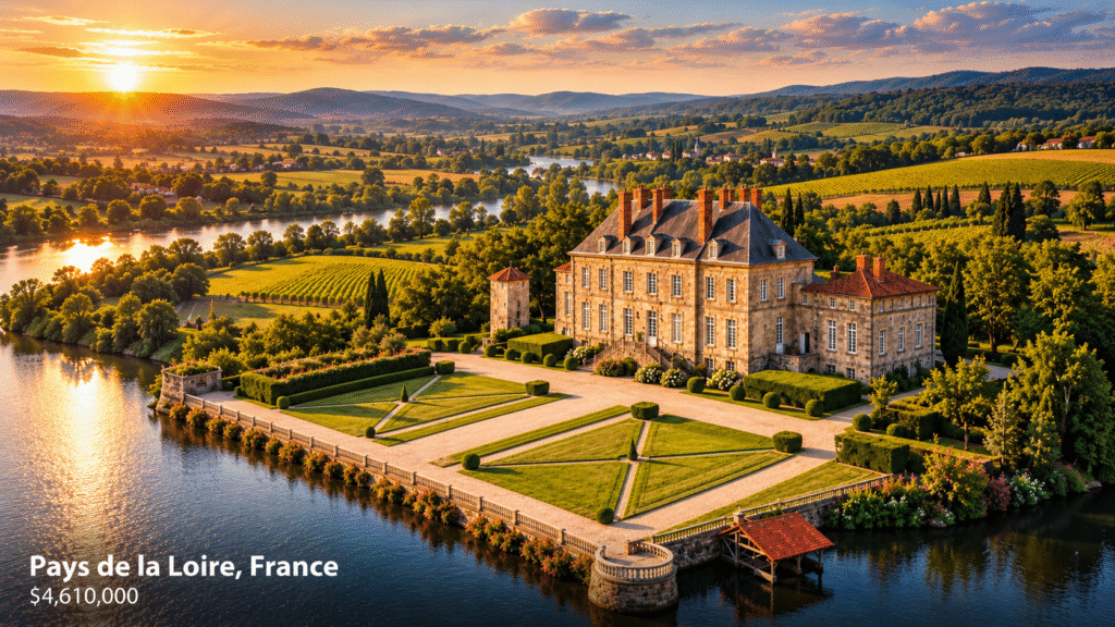 Sunset Château Above the Loire River