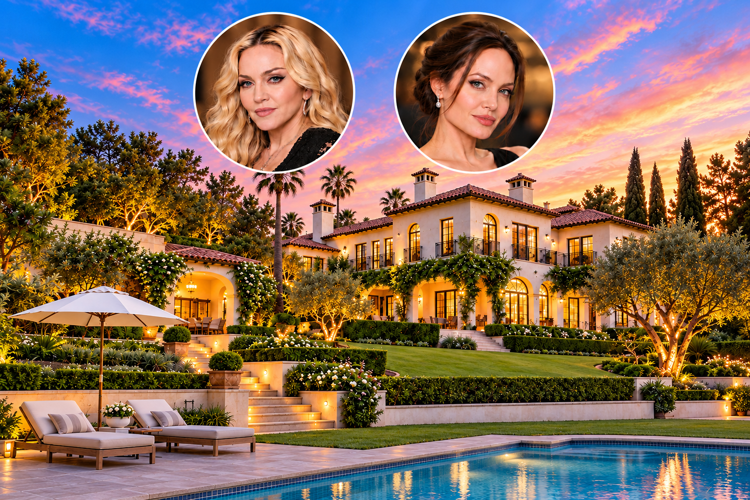 Sunset Mansion with Celebrity Portraits