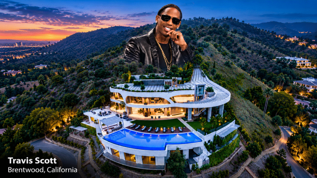Travis Scott Over Brentwood Sunset Estate