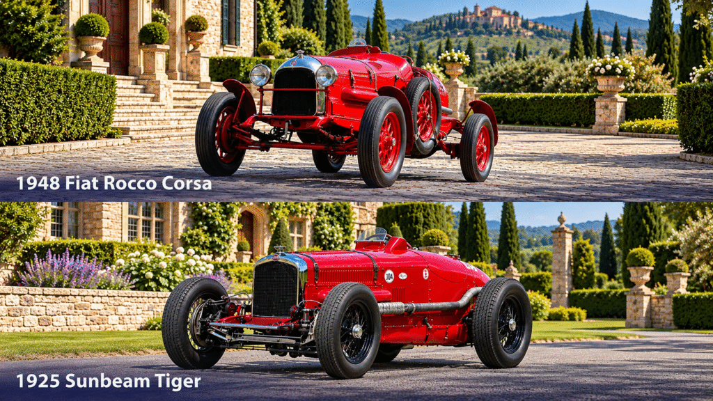 Vintage Race Cars at an Italian Estate